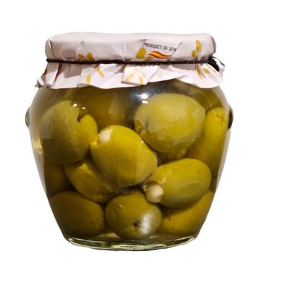 Grotaminarda | Garlic Stuffed Gordal Olives | Aceituna Rellena de Ajo | 20oz/580grs | Pack of 1