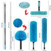 Hicavar 25 Foot High Ceiling Fan Duster with 6-18ft Extension Pole, Extendable Reusable Cobweb, Feather, Window Cleaning Squeegee Kit view 2