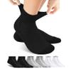 Forcool Diabetic Men's Women's Non Binding Loose Top Diabetic Wide Ankle Low Cut Cotton Diabetes Edema with Seamless Toe Socks, 6 Pairs Black/Gray/White Large view 1