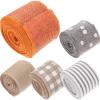 EXCEART 5rolls Christmas Decorative Ribbons Wide Faux Linen Wired Ribbons for Xmas Tree Wrapping Hair Accessories and Home Crafts Includes Striped Dotted and Plaid Designs view 3