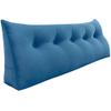 Rucener 11 lbs Thickened Queen Headboard Pillow for Sitting Up in Bed, Back Support Reading Pillow with Side Pocket and Velvet Removable Cover, Triangular Large Wedge Headboard Pillow view 1