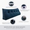 Rucener 11 lbs Thickened Queen Headboard Pillow for Sitting Up in Bed, Back Support Reading Pillow with Side Pocket and Velvet Removable Cover, Triangular Large Wedge Headboard Pillow view 3