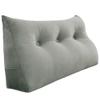 Rucener 8 lbs Thickened Twin Wedge Pillow Headboard College Dorm Bed Velvet Wedge Pillow Backrest Triangular Headboard Pillows with Side Pocket, Dorm Bedding Essentials for Girls & Boys, Taupe view 1