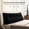 Rucener 11 lbs Thickened Queen Headboard Pillow for Sitting Up in Bed, Back Support Reading Pillow with Side Pocket and Velvet Removable Cover, Triangular Large Wedge Headboard Pillow view 2