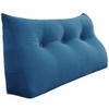 Rucener 8 lbs Thickened Twin Wedge Pillow Headboard College Dorm Bed Velvet Wedge Pillow Backrest Triangular Headboard Pillows with Side Pocket, Dorm Bedding Essentials for Girls & Boys, Blue view 1
