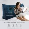 Rucener 8 lbs Thickened Twin Wedge Pillow Headboard College Dorm Bed Velvet Wedge Pillow Backrest Triangular Headboard Pillows with Side Pocket, Dorm Bedding Essentials for Girls & Boys, Blue view 2