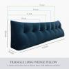 Rucener 8 lbs Thickened Twin Wedge Pillow Headboard College Dorm Bed Velvet Wedge Pillow Backrest Triangular Headboard Pillows with Side Pocket, Dorm Bedding Essentials for Girls & Boys, Blue view 4