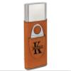 TEEAMORE Personalized Cigar Case with Cutter Custom Cigar Holder Leather 3-Finger Cigar Travel Case Cigar Set for Men Rawhide view 1