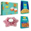 Haldiram's Nagpur Orange Burfee 500 Grams, Chana Nuts(200 gm),All in One(200 gm) with Large Diya view 1