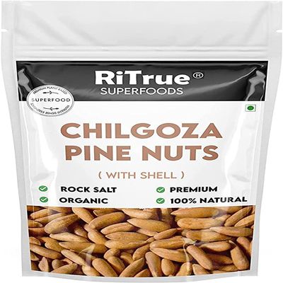 ROSEVILLA RiTrue - Jumbo Chilgoza Pine Nuts with Shell - 100 Gm - Organic Chilgoza Nuts | Exotic | Vegan | Raw