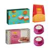 Haldiram's Nagpur Orange Burfee 250Grams, Dodha Burfee 250 gm, Aloo Bhujia(200 gm) with 2 Small Diya view 1