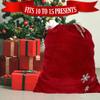 Sunnywood Santa Christmas Gift Bag Large Stretchy Velour Present Sack with Golden Drawstring, 36" x 27", Red Snowflake view 2