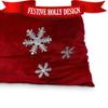Sunnywood Santa Christmas Gift Bag Large Stretchy Velour Present Sack with Golden Drawstring, 36" x 27", Red Snowflake view 3