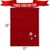 Sunnywood Santa Christmas Gift Bag Large Stretchy Velour Present Sack with Golden Drawstring, 36" x 27", Red Snowflake view 4