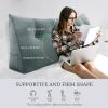 Rucener 14 lbs Thickened Wedge Pillow Headboard Body Positioner Backrest Support Triangular Headboard Pillow for Sleeping with Side Pocket Velvet King view 2