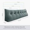Rucener 14 lbs Thickened Wedge Pillow Headboard Body Positioner Backrest Support Triangular Headboard Pillow for Sleeping with Side Pocket Velvet King view 4