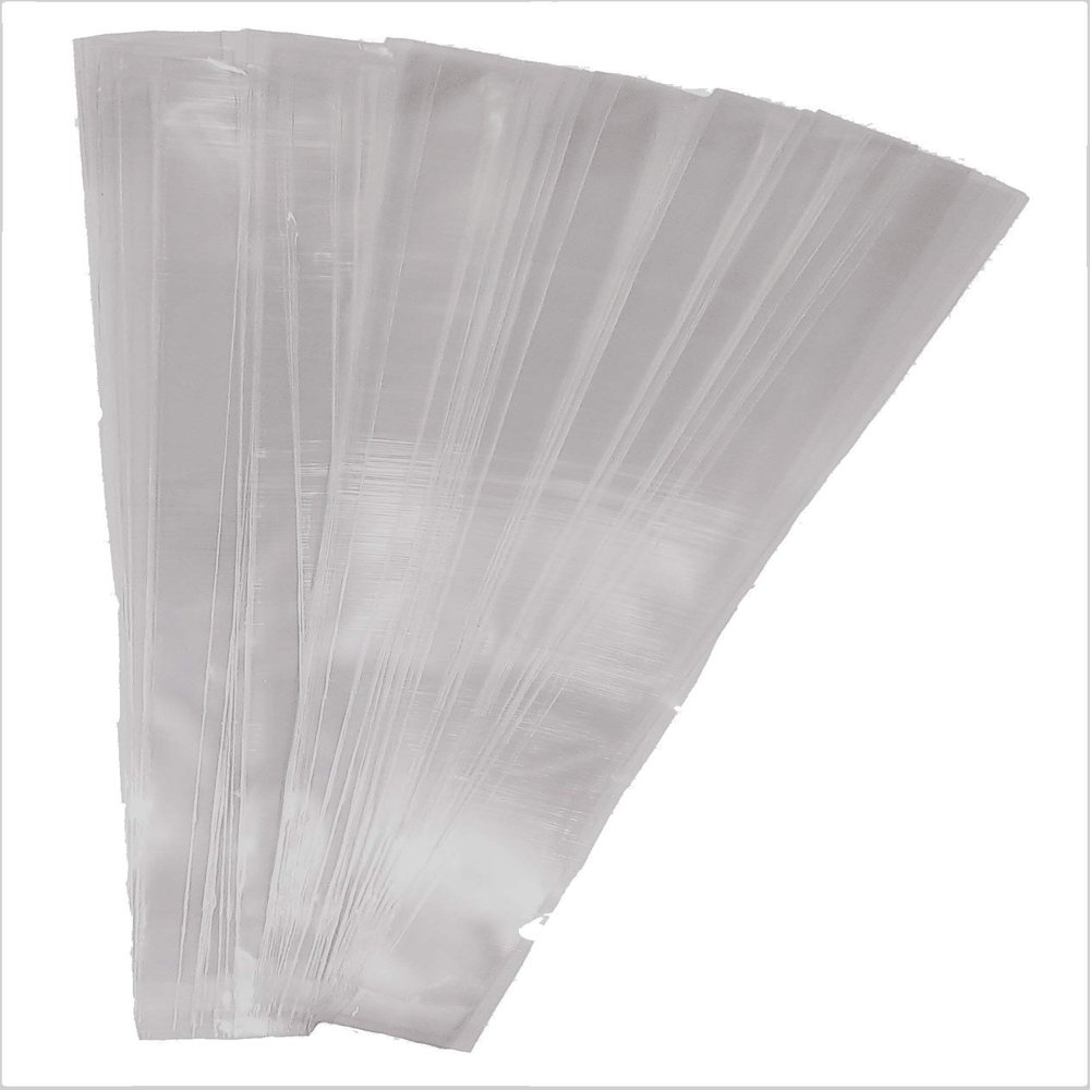 CuteBox 1.4Mil 100pcs 1" x 10" Clear Flat Re-Sealable Food Grade Cellophane OPP Bags for Candies, Cookies, Baked Goods, Packaging and Retail, Merchandise, Storage, Organization