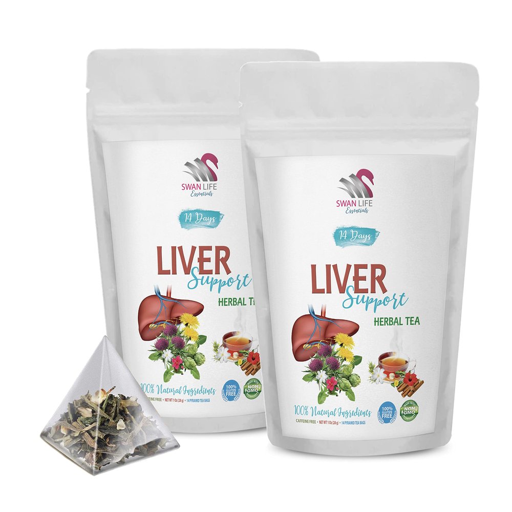 milk thistle liver complex - LIVER SUPPORT TEA HERBAL, 14 Days, caffeine free, non gmo, gluten free - dandelion root bulk herb, 2 Bags