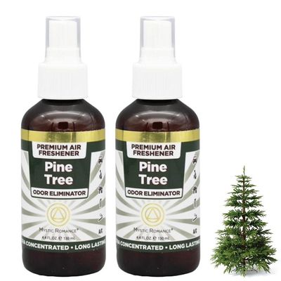 2 Pc Pine Tree Air Freshener Spray Odor Eliminator Holiday Collection Home Car