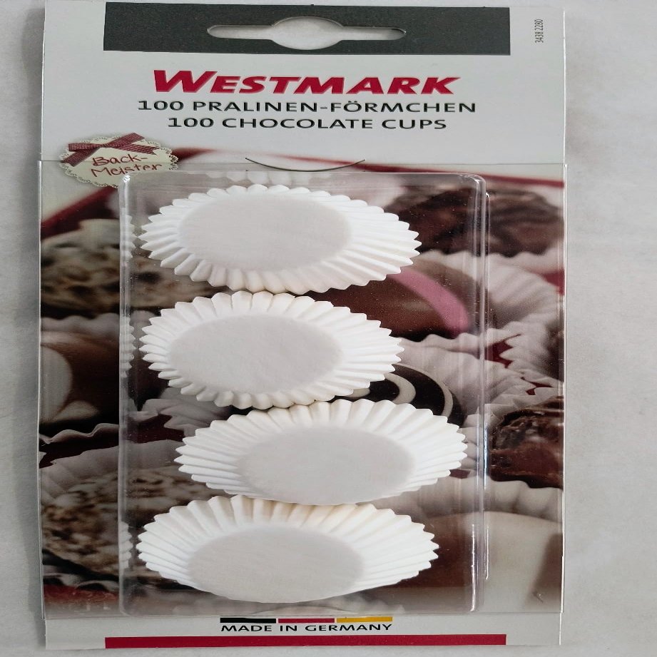 100 Paper Chocolate Cups, White