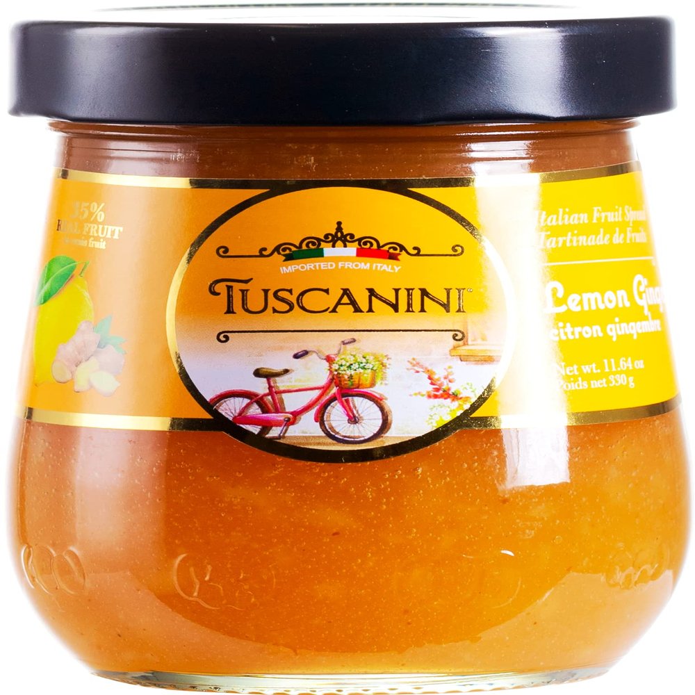 Tuscanini Italian Lemon Ginger Preserves, 11.64 oz Jar | 35% Real Fruit | Premium Spreadable Fruit Jam |No High Fructose Corn Syrup | No Preservatives | Non GMO |Gluten Free | Certified Kosher
