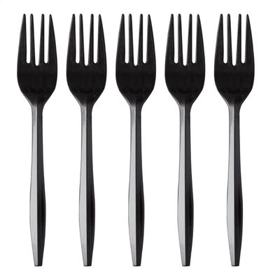 100 Plastic Forks Black Medium Weight | Plastic Cutlery Disposable Forks Utensils - Durable Plasticware Cutlery | Great For Celebrations, Parties, Travels, Events, And Everyday Use