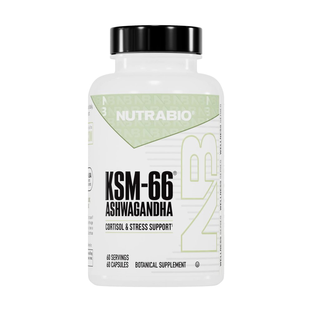 NutraBio Ashwagandha KSM-66 | Ashwagandha Herbal Supplement for Stress, Mood, & Performance | 600 MG of Clinically Studied KSM66 60 Capsules