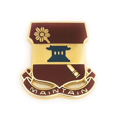 703RD BRIGADE SUPPORT BATT CREST "MAINTAIN" PIN ON