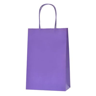 Nexmint Purple Kraft Paper Gift Bags: 96 Bulk Pack Small Gift Bags with Handle (8.5" x 5.5"). Great for Birthday, Halloween, Gifts, Holiday Party, Favor, Trick or Treat, Goodie, Candies & Special Occasions