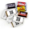 75 QR Code Promotional Items Personalized Miniatures Candy, Custom Printed Wrappers and Mini Chocolate Bars (75 Count) - Hiring / Tradeshow Table Giveaways view 1