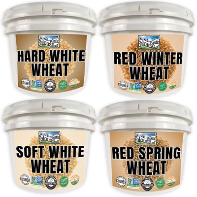 Palouse Brand Certified Glyphosate Residue Free Wheat Berries | 100 LBS | Hard White, Soft White, Hard Red Winter, Hard Red Spring Wheat Berries [25 lbs each]