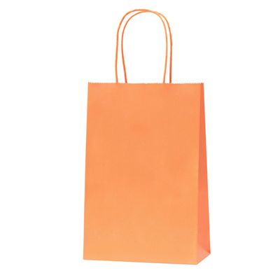 Nexmint Orange Kraft Paper Gift Bags: 96 Bulk Pack Small Gift Bags with Handle (8.5" x 5.5"). Great for Birthday, Easter, Halloween, Gifts, Holiday Party, Favor, Trick or Treat, Goodie, Candies & Special Occasions