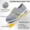 FZYUAN Men's Women's Diabetic Shoes Width Wide Shoe for Elderly, Adjustable Closure Diabetic Slippers Breathable Lightweight Non Slip Widening Walking Shoes for Swollen Feet Edema,C,women7/men6.5 view 4