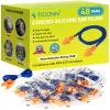 TICONN 48 Pairs Reusable Silicone Ear Plugs for Sleeping Noise Cancelling, 25dB NRR Corded Earplugs for Study Concentration Travel (48 Pairs) view 1