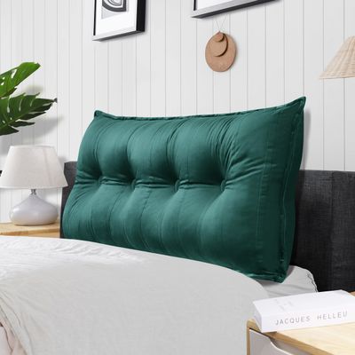 Rucener Rectangular Headboard Reading Body Pillow Large Cushion Removable Headboard Backrest Reading Pillow Headboard Gift for Mom Cyan Full