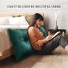 Rucener Rectangular Headboard Reading Body Pillow Large Cushion Removable Headboard Backrest Reading Pillow Headboard Gift for Mom Cyan Full view 2