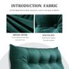 Rucener Rectangular Headboard Reading Body Pillow Large Cushion Removable Headboard Backrest Reading Pillow Headboard Gift for Mom Cyan Full view 4