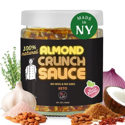 SAUCE UP Almond Crunch Sauce | Thick, Savory & Nutty with Roasted Almond Chunks | Vegan, Keto-Friendly, Gluten-Free, Non-GMO, No MSG | Perfect for Noodles, Stir-Fries, Salads & Dipping | 1 Pack