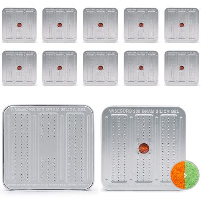 Wisesorb 200 Gram 10 Pack Gun Safe Dehumidifier, Reusable Silica Gel Dehumidifier, Indicating Silica Gel Desiccant Canister (Orange to Green)