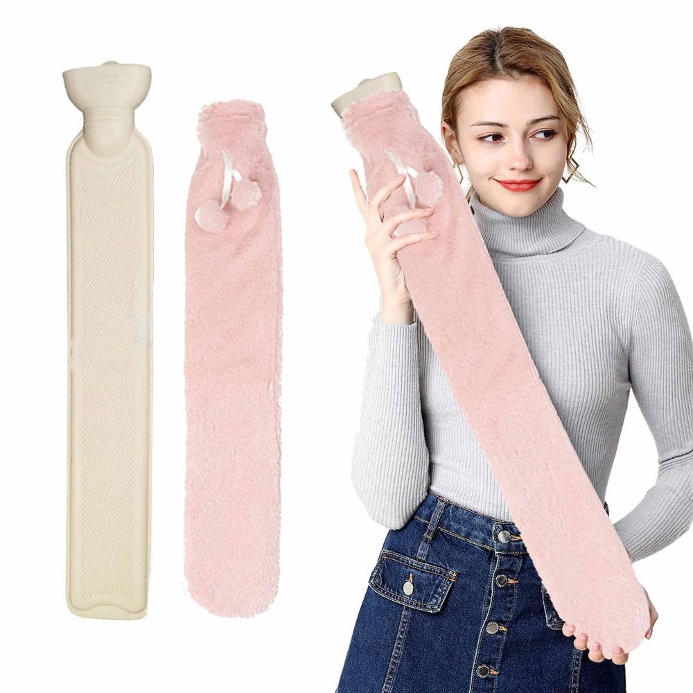 Hot Water Bottle with Cover, Hot Water Bag for Pain Relief, Premium 2.25 Liters Rubber Hot Water Bottle