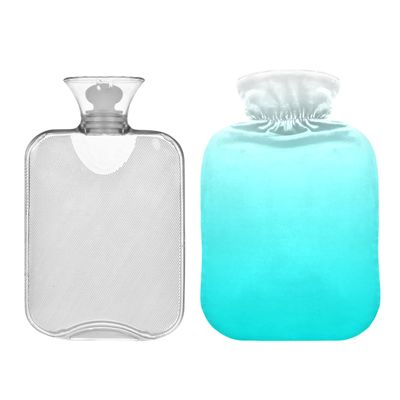 UMIRIKO Gradient Turquoise Hot Water Bottle 2 Liter with Cover,Hot Water Bag for Hot and Cold Compress, Hand Feet Warmer Gradient Turquoise