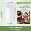 Yungyan 100 Pack 16oz Stadium Cups Reusable Plastic Cups Blank Drink Tumblers for Parties, Events, DIY Projects, 4.5 x 3.54 x 2.72 Inch (White) view 2
