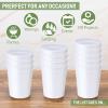 Yungyan 100 Pack 16oz Stadium Cups Reusable Plastic Cups Blank Drink Tumblers for Parties, Events, DIY Projects, 4.5 x 3.54 x 2.72 Inch (White) view 3