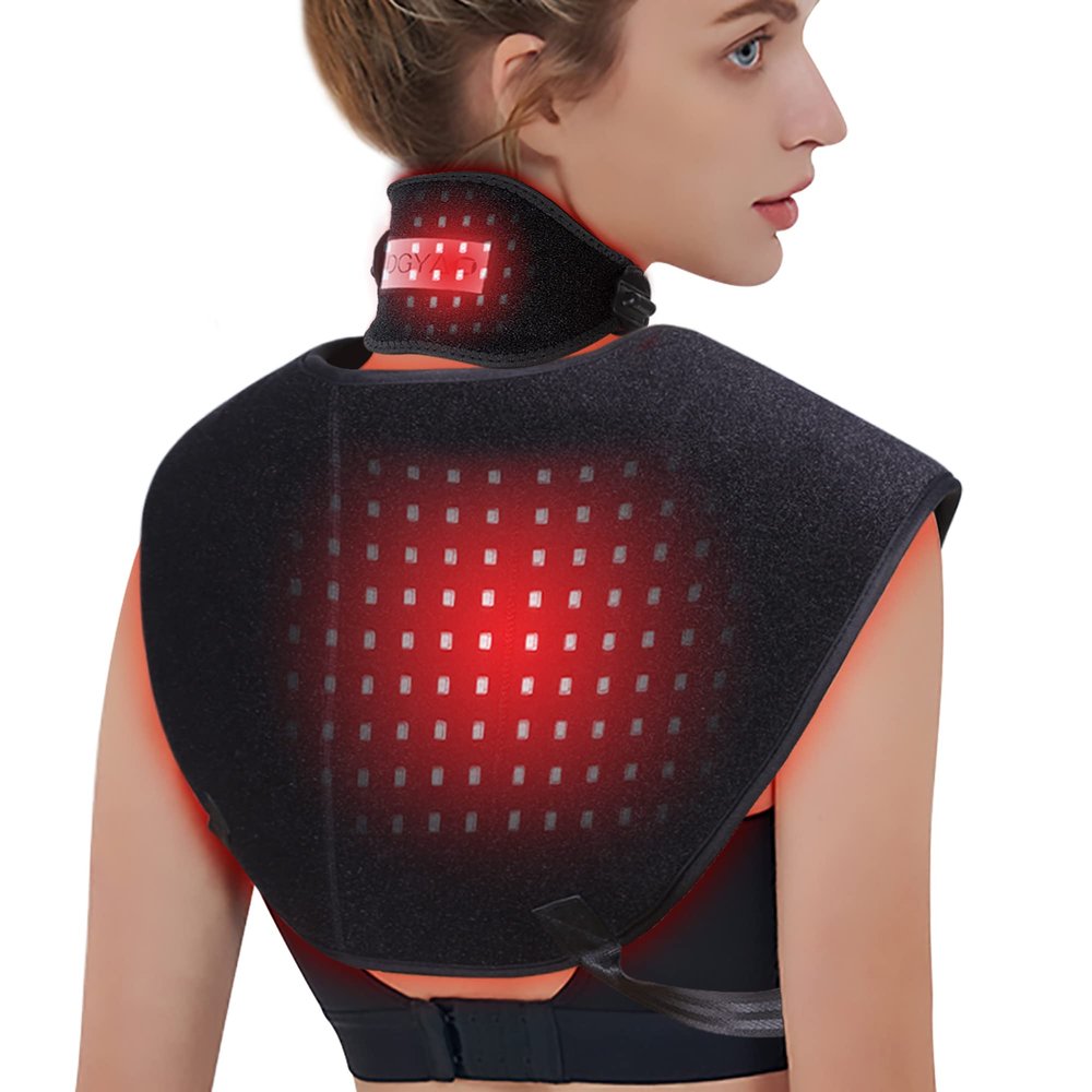 TUOB Red & Infrared Light Therapy for Shoulder & Neck, Home Use 850nm Shoulder & 880nm Neck Pad, Full Cover Light Therapy for Pain Relief & Muscle Relaxation