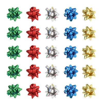 Healifty 100pcs Xmas Decorative Self-Adhesive Flowers for Wrapping Holiday Decor Party and Wedding Decorations Simulated Flower Ornaments