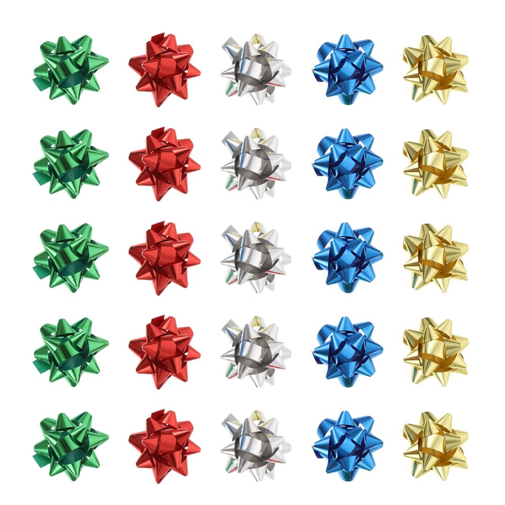 Healifty 100pcs Xmas Decorative Self-Adhesive Flowers for Wrapping Holiday Decor Party and Wedding Decorations Simulated Flower Ornaments