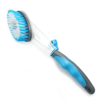 2 Dish Brush with Soap Dispenser Scrubber Kitchen Scrub Pots Pans Kitchen Scrub Brush for Cleaning Dishes, Pots, Pans and Sink, Dish Washing Tools Dish Cleaning Brushes with Soap Dispenser