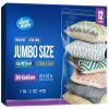 12 Count - Large Plastic Bags With Zipper Top, 20 Gallon Size 24" x 32", Extra Large Storage Bags, For Clothes, Travel, Moving, BPA-Free, Heavy Duty 3-Mil Thick view 1