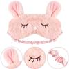 BE Cute Plush Sleep Mask Unicorn Cat Panda Bunny Kids Girls Women Gift Blindfold Eye Cover (Pink Bunny) view 2