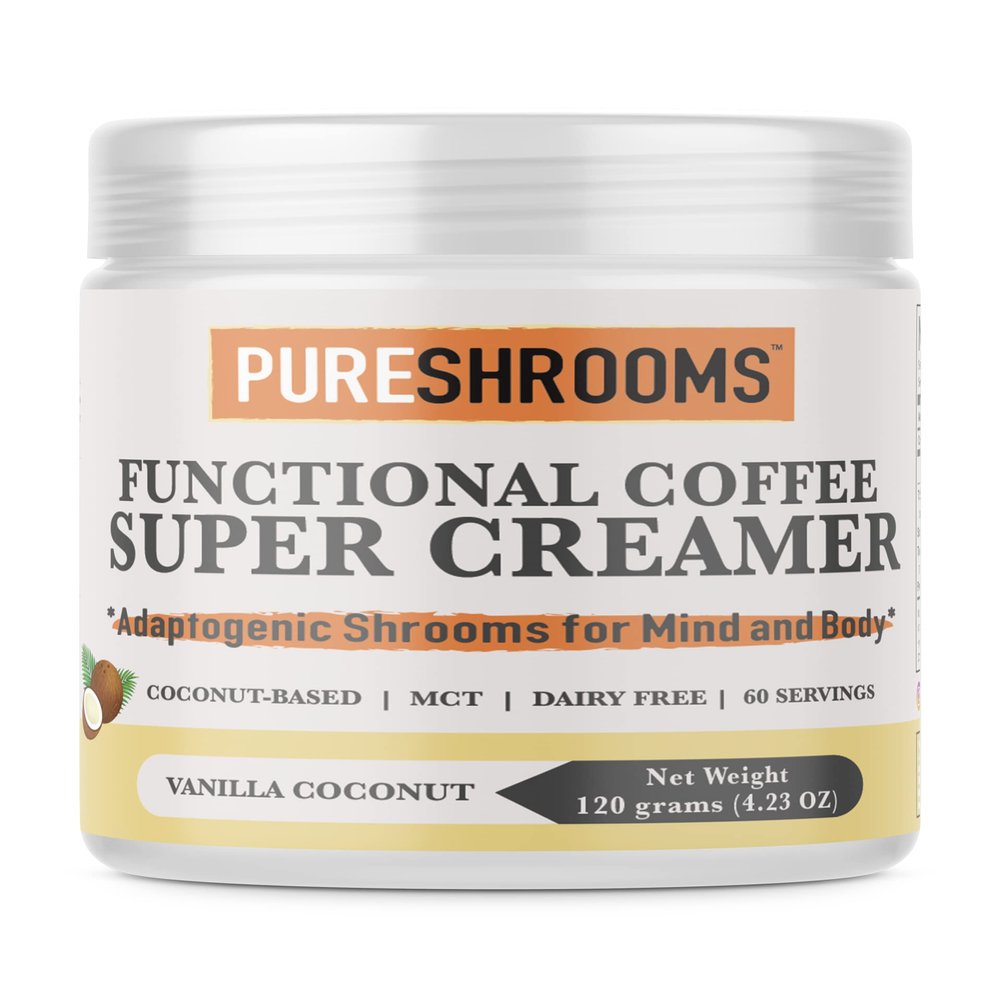 Functional Coffee Super Creamer - Vanilla - Coconut Milk Powder, MCT, Organic Lions Mane, Reishi & Cordyceps. Dairy-free, Plantbased, Made in Ontario CA (Vanilla, 120g / 4.2 oz)